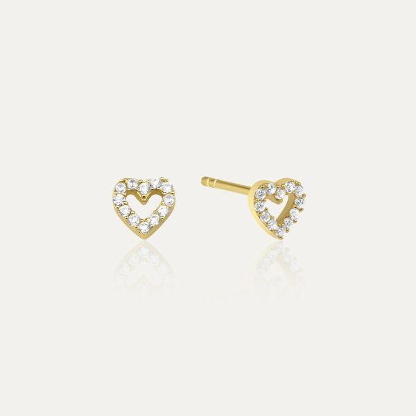  - PAVE HEART EARRINGS