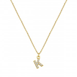  - PAVE K INITIAL NECKLACE