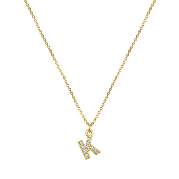  - PAVE K INITIAL NECKLACE