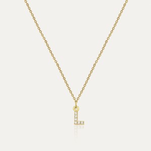  - PAVE L INITIAL NECKLACE