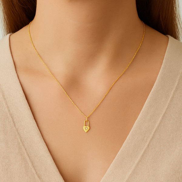  - PAVE LOCK AND HEART NECKLACE (1)