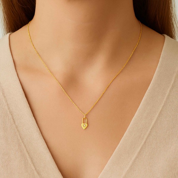  - PAVE LOCK AND HEART NECKLACE (1)