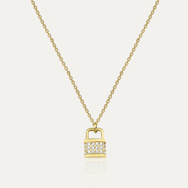  - PAVE LOCK NECKLACE