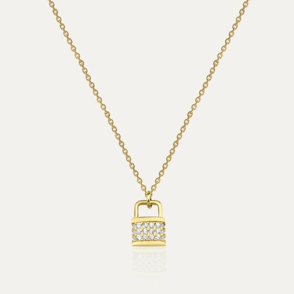 PAVE LOCK NECKLACE