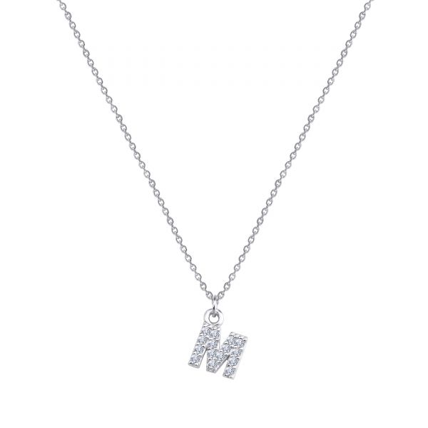  - PAVE M INITIAL NECKLACE