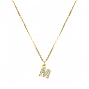  - PAVE M INITIAL NECKLACE