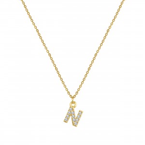  - PAVE N INITIAL NECKLACE