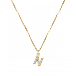 PAVE N INITIAL NECKLACE - Thumbnail