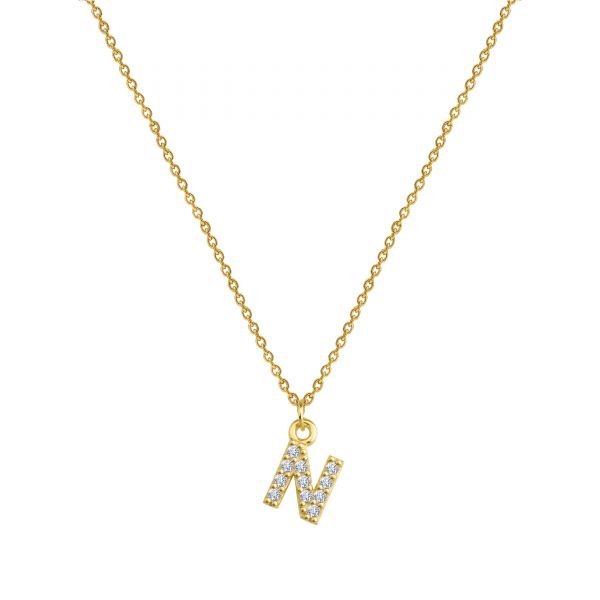  - PAVE N INITIAL NECKLACE