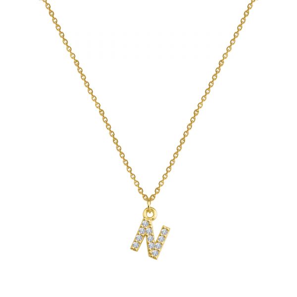 PAVE N INITIAL NECKLACE