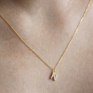 PAVE N INITIAL NECKLACE - Thumbnail