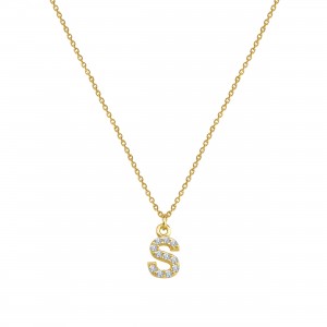 PAVE S INITIAL NECKLACE - Thumbnail