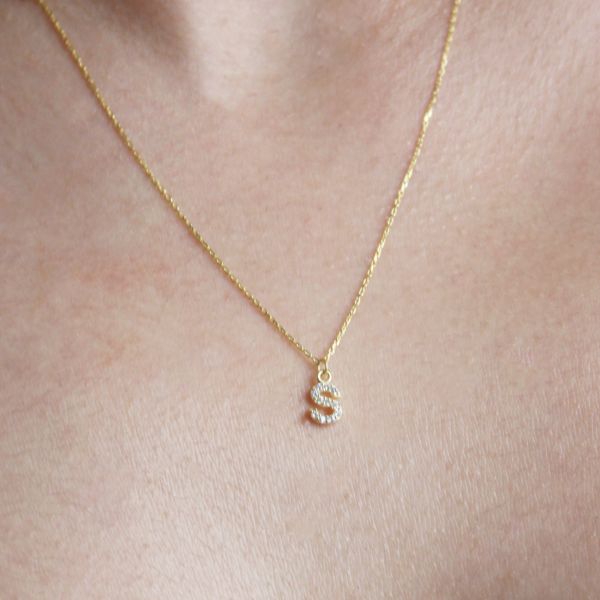 PAVE S INITIAL NECKLACE