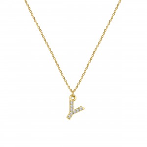 PAVE Y INITIAL NECKLACE - Thumbnail