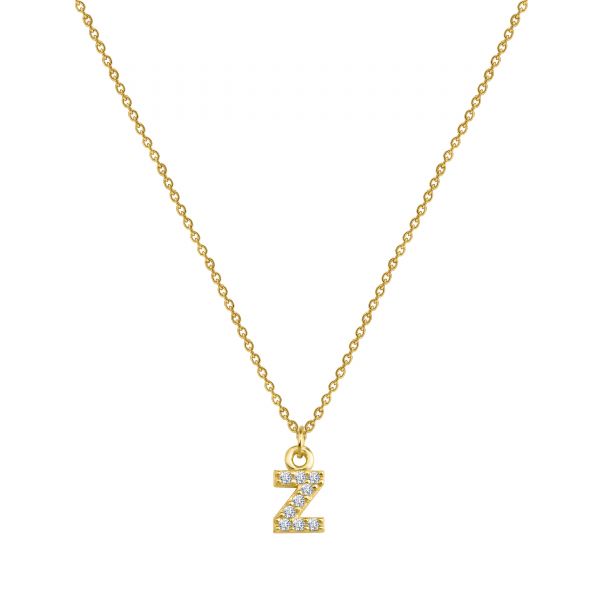 PAVE Z INITIAL NECKLACE