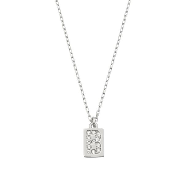  - B INITIAL TAG NECKLACE