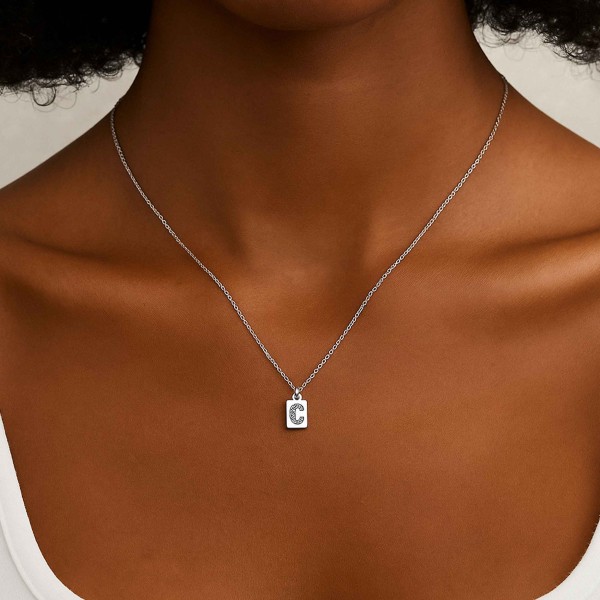  - C INITIAL TAG NECKLACE