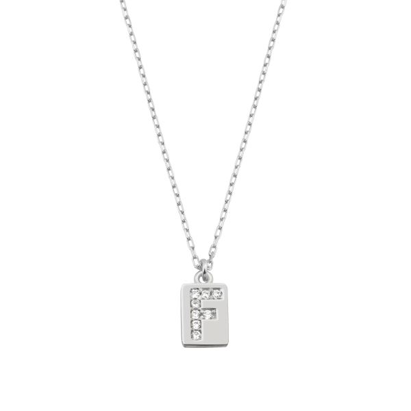  - F INITIAL TAG NECKLACE