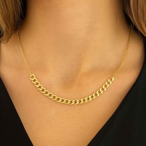 RETRO KALIN ZİNCİR CHOKER KOLYE - Thumbnail