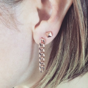 RETRO CHAIN EARRINGS - Thumbnail