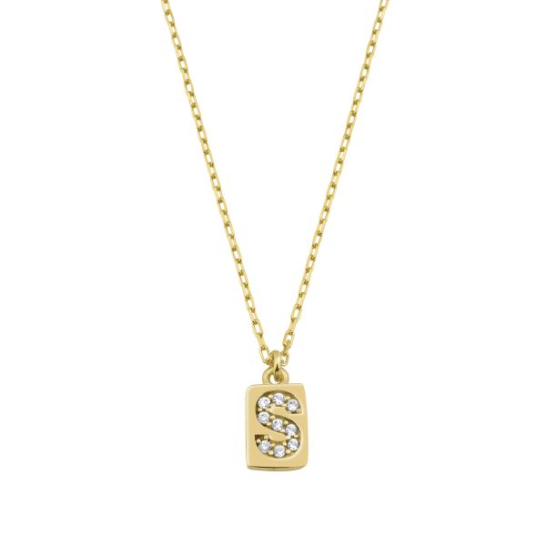  - S INITIAL TAG NECKLACE