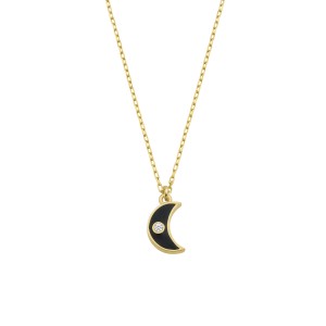  - ENAMEL MOON NECKLACE