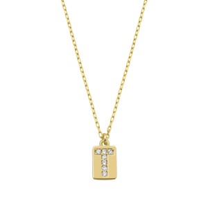  - T INITIAL TAG NECKLACE