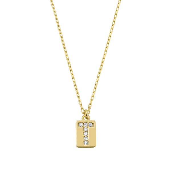  - T INITIAL TAG NECKLACE