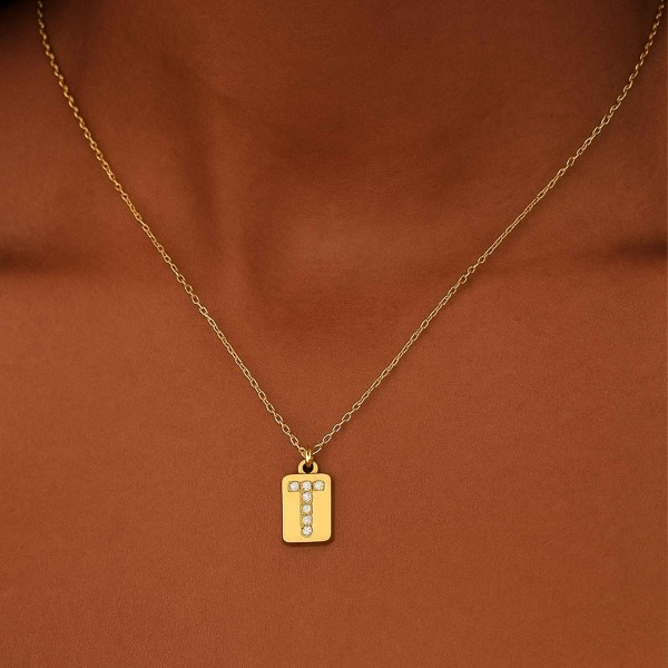 T INITIAL TAG NECKLACE