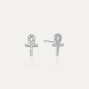  - PAVE ANKH EARRINGS