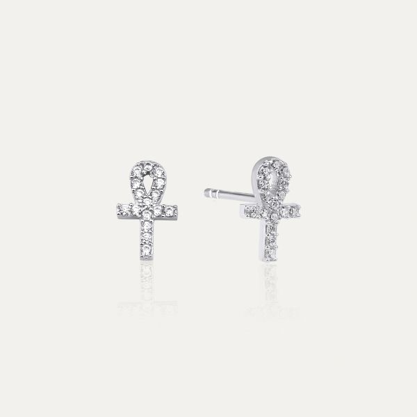  - PAVE ANKH EARRINGS