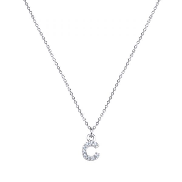  - PAVE C INITIAL NECKLACE