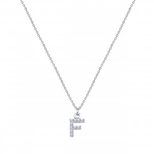  - PAVE F INITIAL NECKLACE