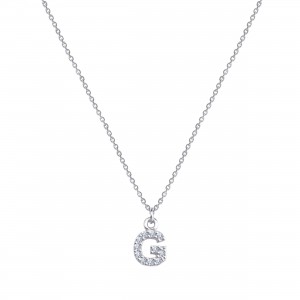  - PAVE G INITIAL NECKLACE