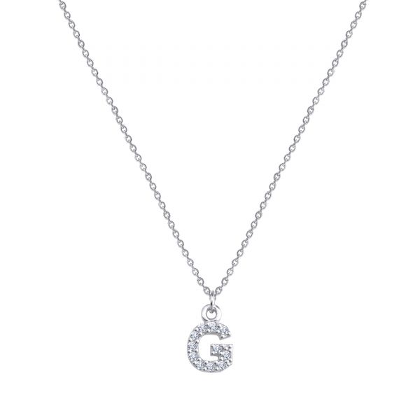  - PAVE G INITIAL NECKLACE