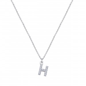  - PAVE H INITIAL NECKLACE