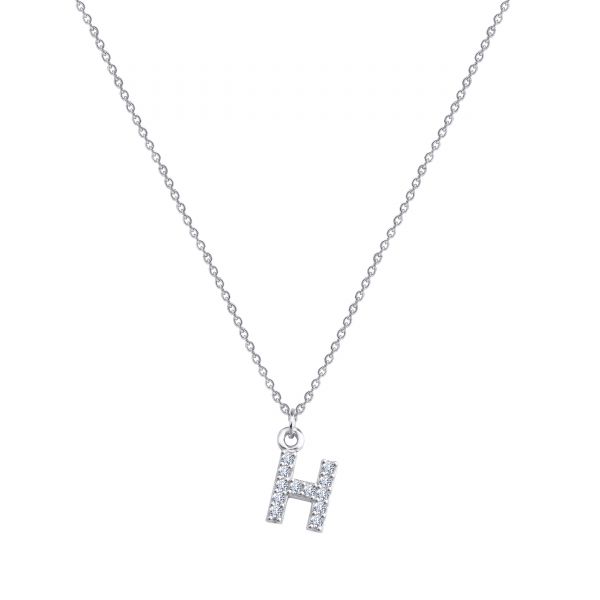  - PAVE H INITIAL NECKLACE