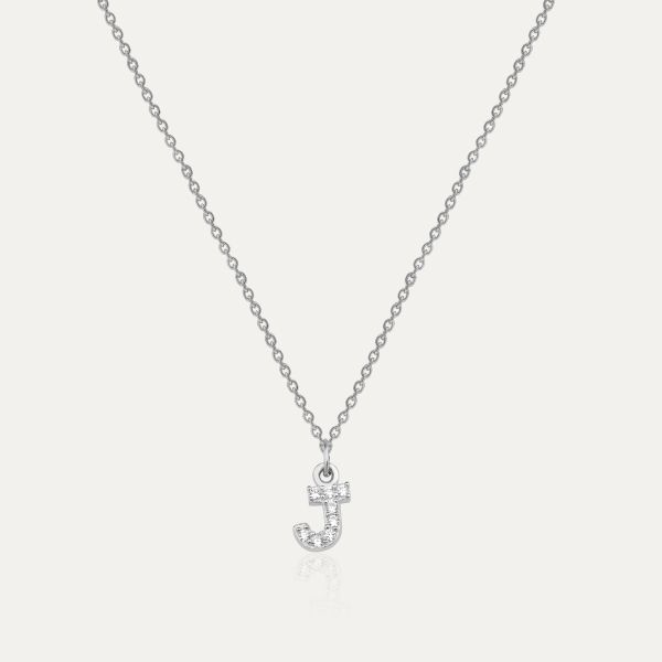  - PAVE J INITIAL NECKLACE