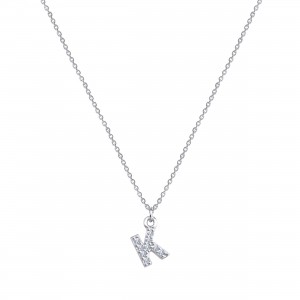  - PAVE K INITIAL NECKLACE