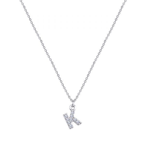  - PAVE K INITIAL NECKLACE