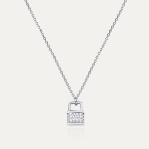  - PAVE LOCK NECKLACE