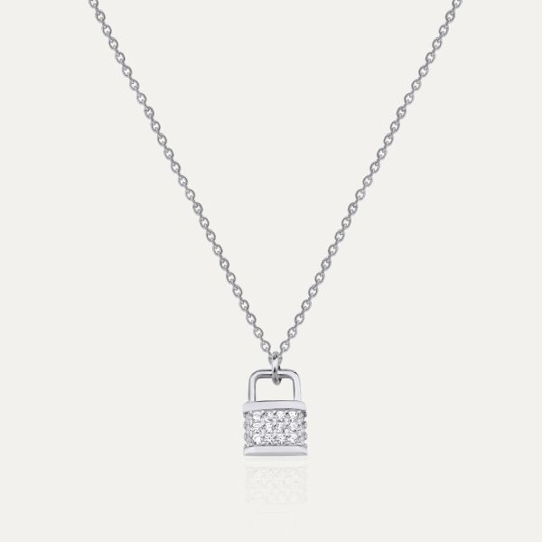  - PAVE LOCK NECKLACE
