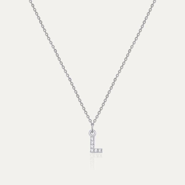 PAVE L INITIAL NECKLACE