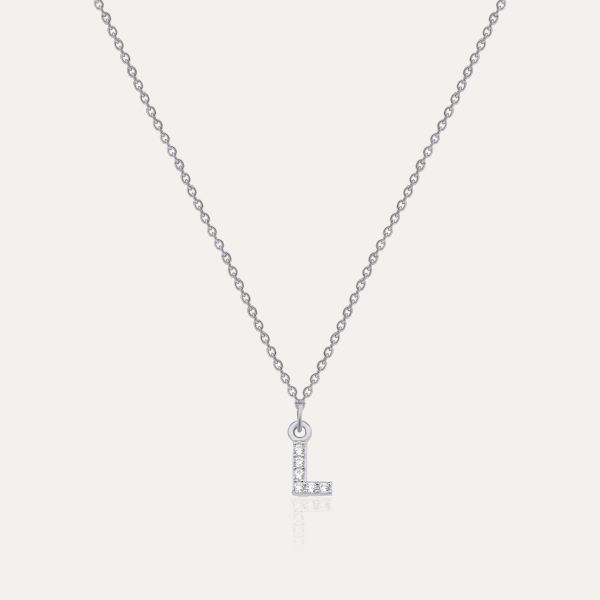  - PAVE L INITIAL NECKLACE