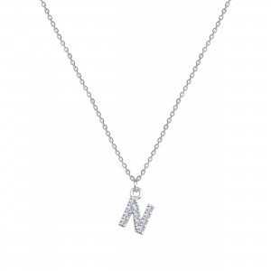  - PAVE N INITIAL NECKLACE