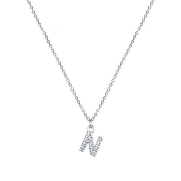  - PAVE N INITIAL NECKLACE