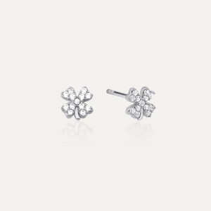  - PAVE CLOVER LUCKY EARRINGS 