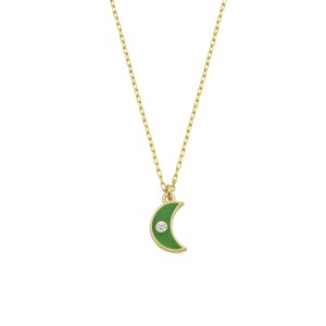  - ENAMEL MOON NECKLACE