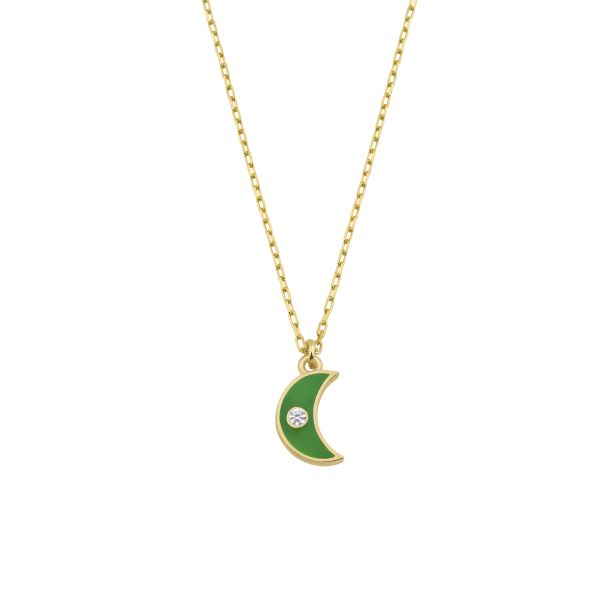  - ENAMEL MOON NECKLACE